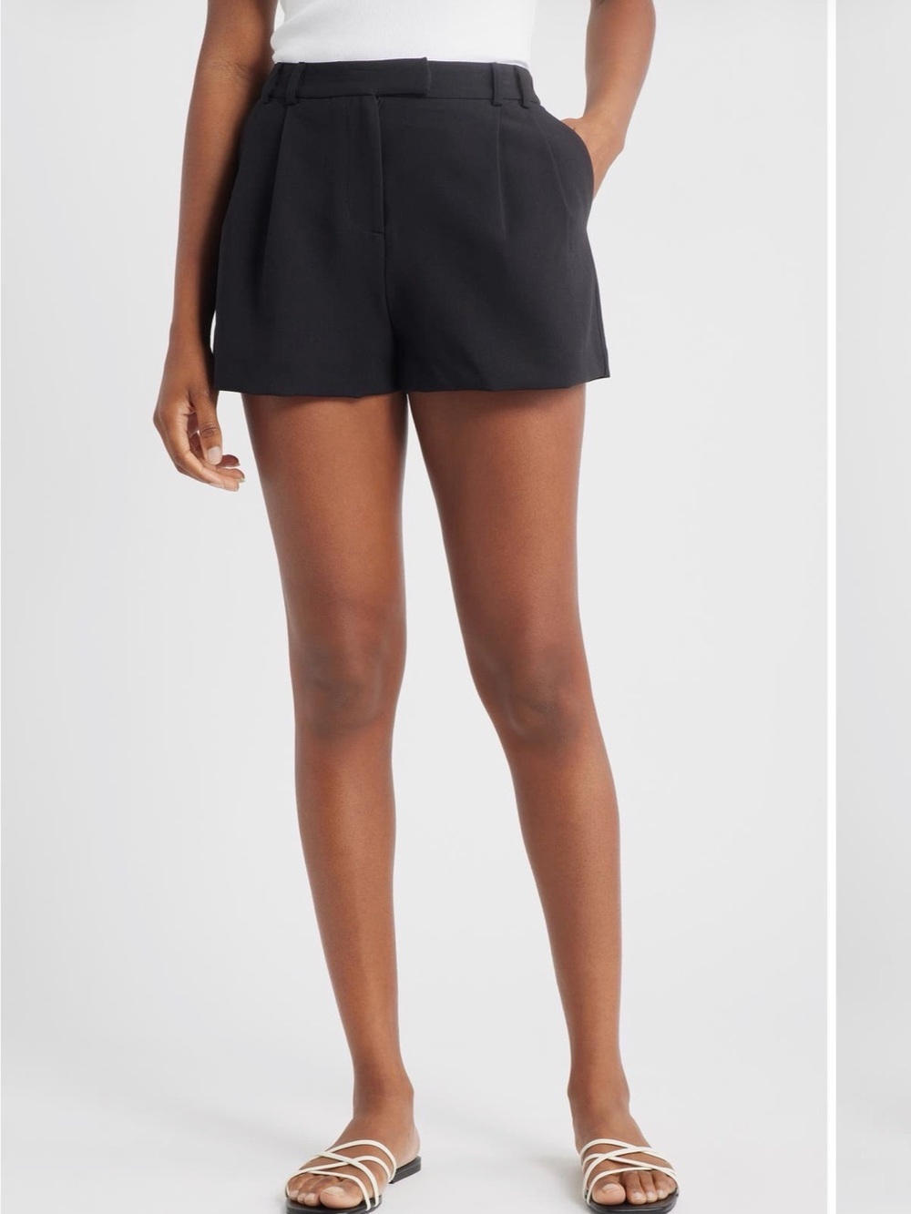 Topshop Black Women's Dress Shorts - Classic Tailored Style